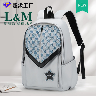 跨境热销商务时尚电脑包双肩质感轻便大学生书包旅游大容量双肩包