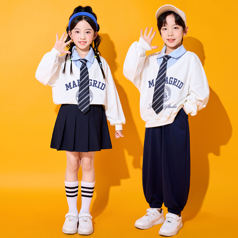 小学生运动会开幕式套装毕业照服装幼儿园园服英伦学院风儿童班服