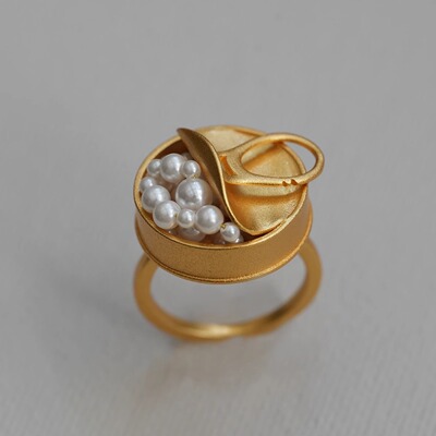 女S925复古小罐头戒指原创设计感