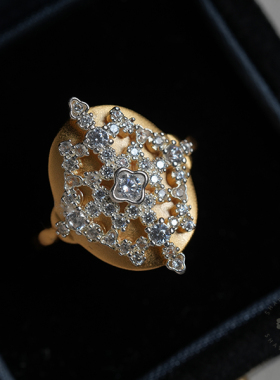 雕花宫廷S925复古法式蕾丝戒指女