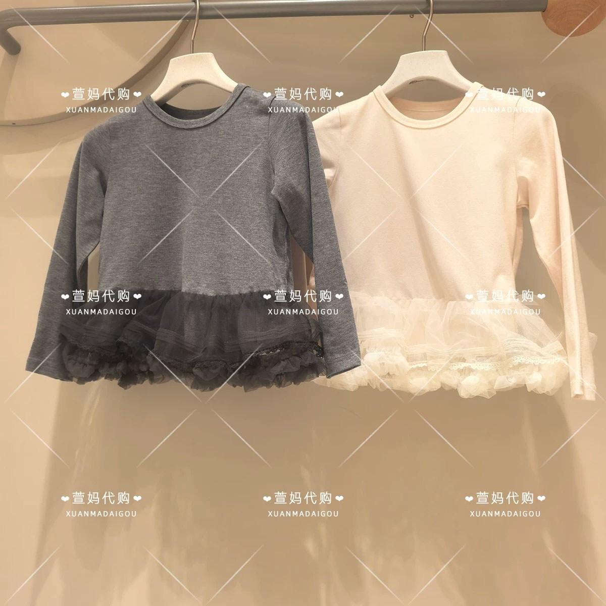 1Q9110340小江南童装2026秋冬新品全棉拼接毛边拼色长袖T恤女童