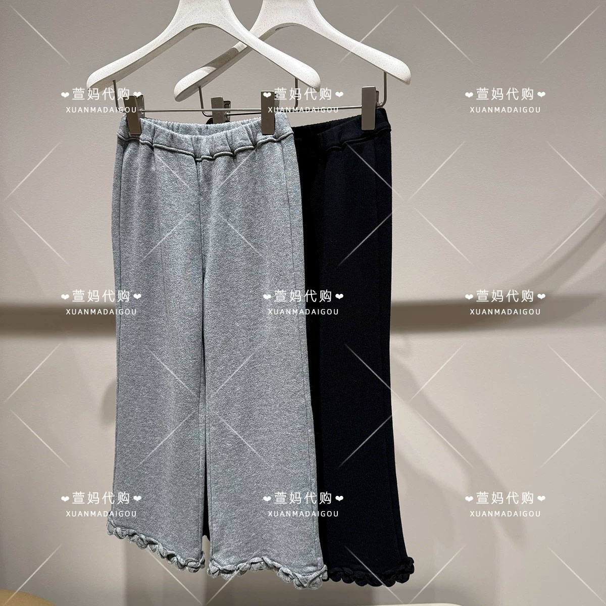 1Q9E14450小江南商场童装2026秋装新品女童花边直筒休闲九分裤