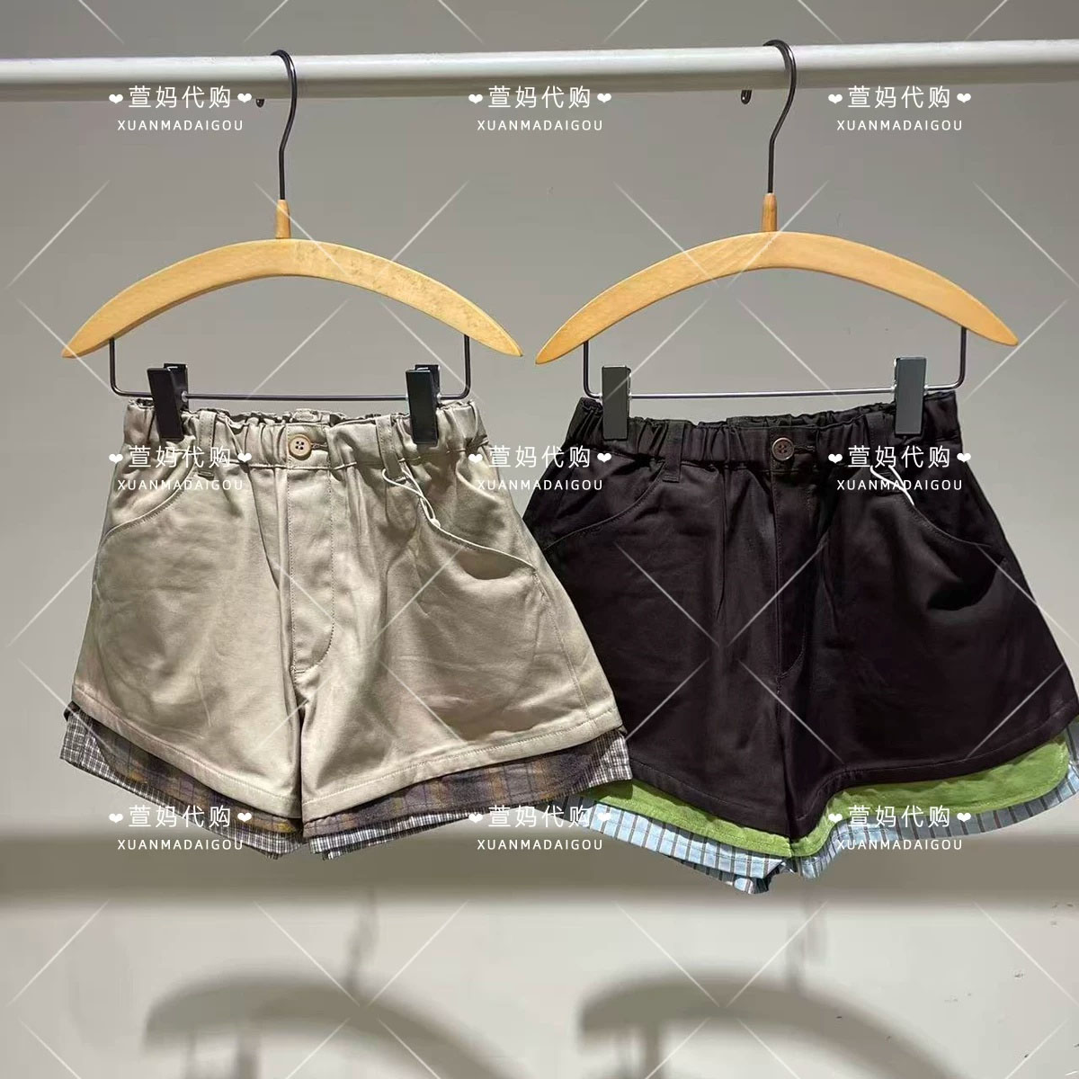 1Q8E14560小江南商场童装2026秋装新品男女童拼色短裤喇叭裤子