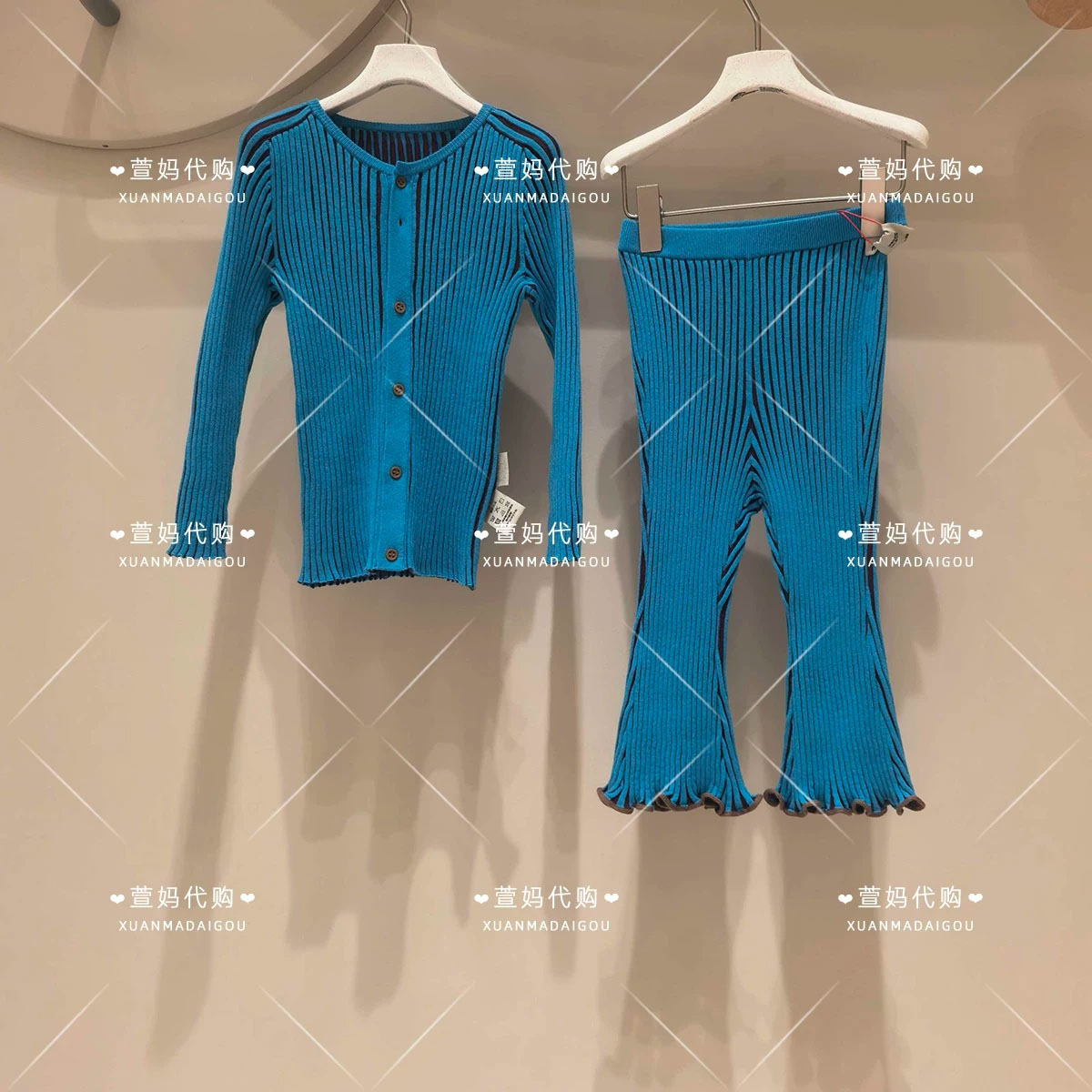YQ8E10340小江南商场童装2026秋装婴童时尚修身微喇针织九分裤子