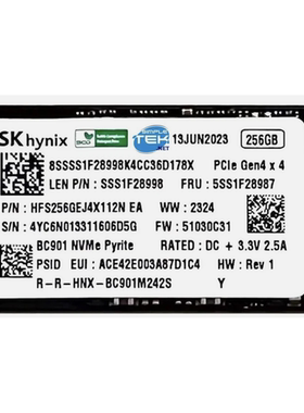 SK Hynix BC901 256G/512G /1TB M.2 2242 PCIe Gen4x 4固态硬盘