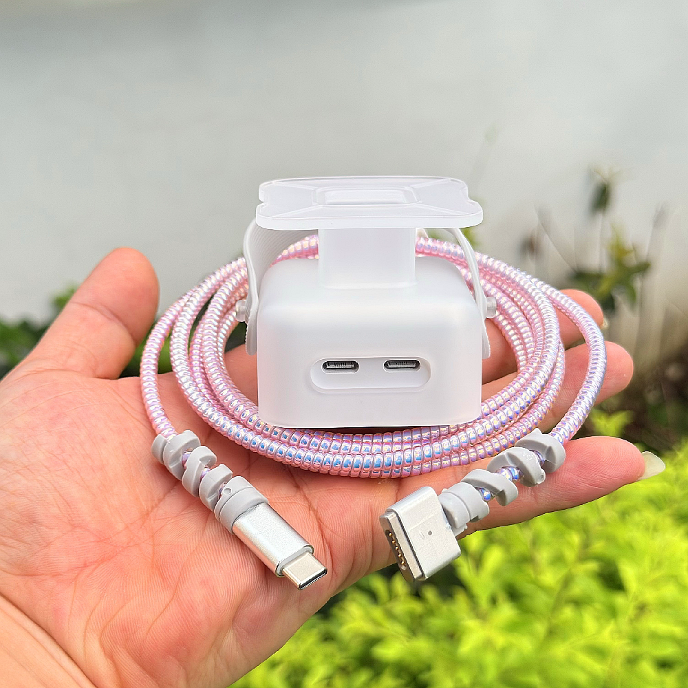 适用苹果Macbook Air笔记本电脑35W充电器壳M4数据线保护套缠绕绳