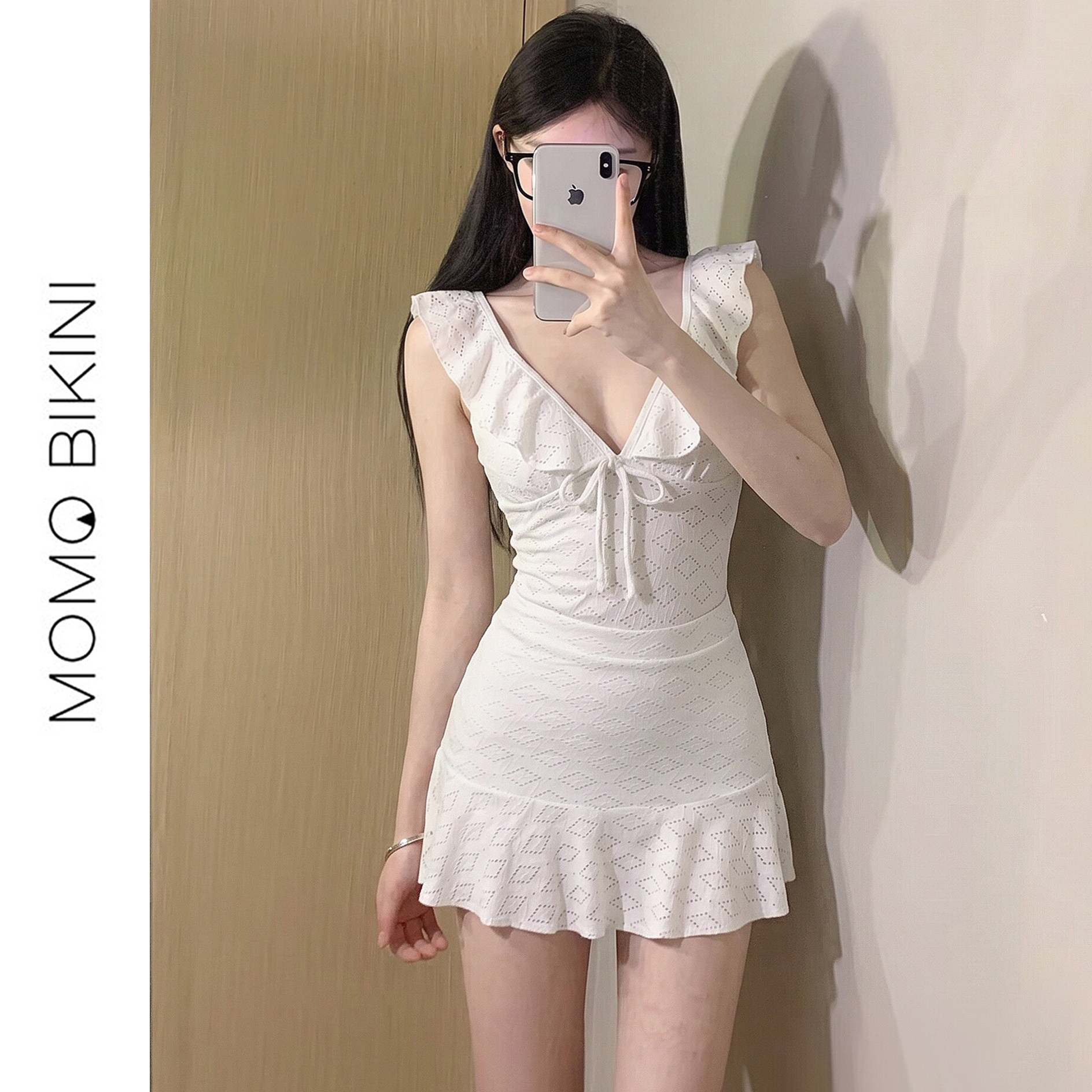 纯欲甜美显瘦遮肉裙式连体泳衣女