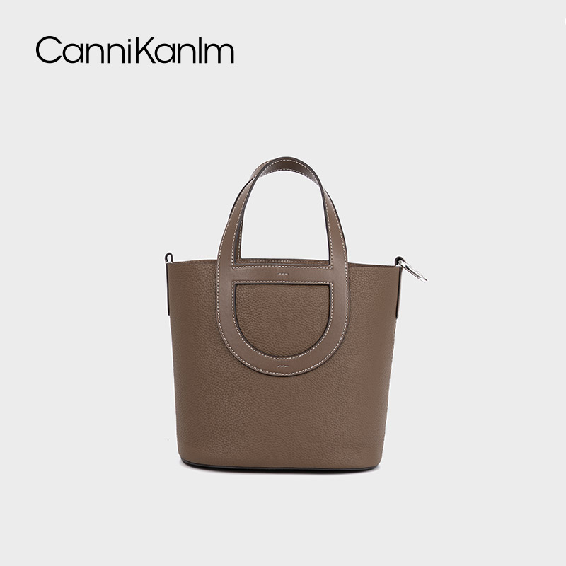 CanniKanlm头层togo牛皮菜篮子包