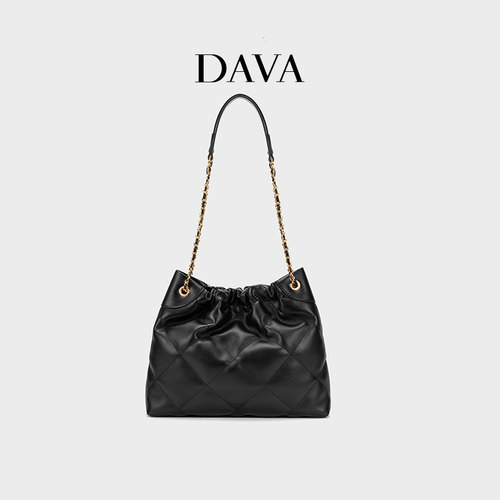 法国DAVA真皮大容量托特包包女