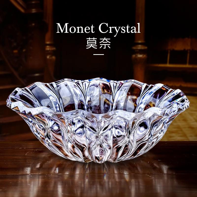 法国创意水晶玻璃精致糖果盘新款家用客厅茶几水果盘轻奢高档