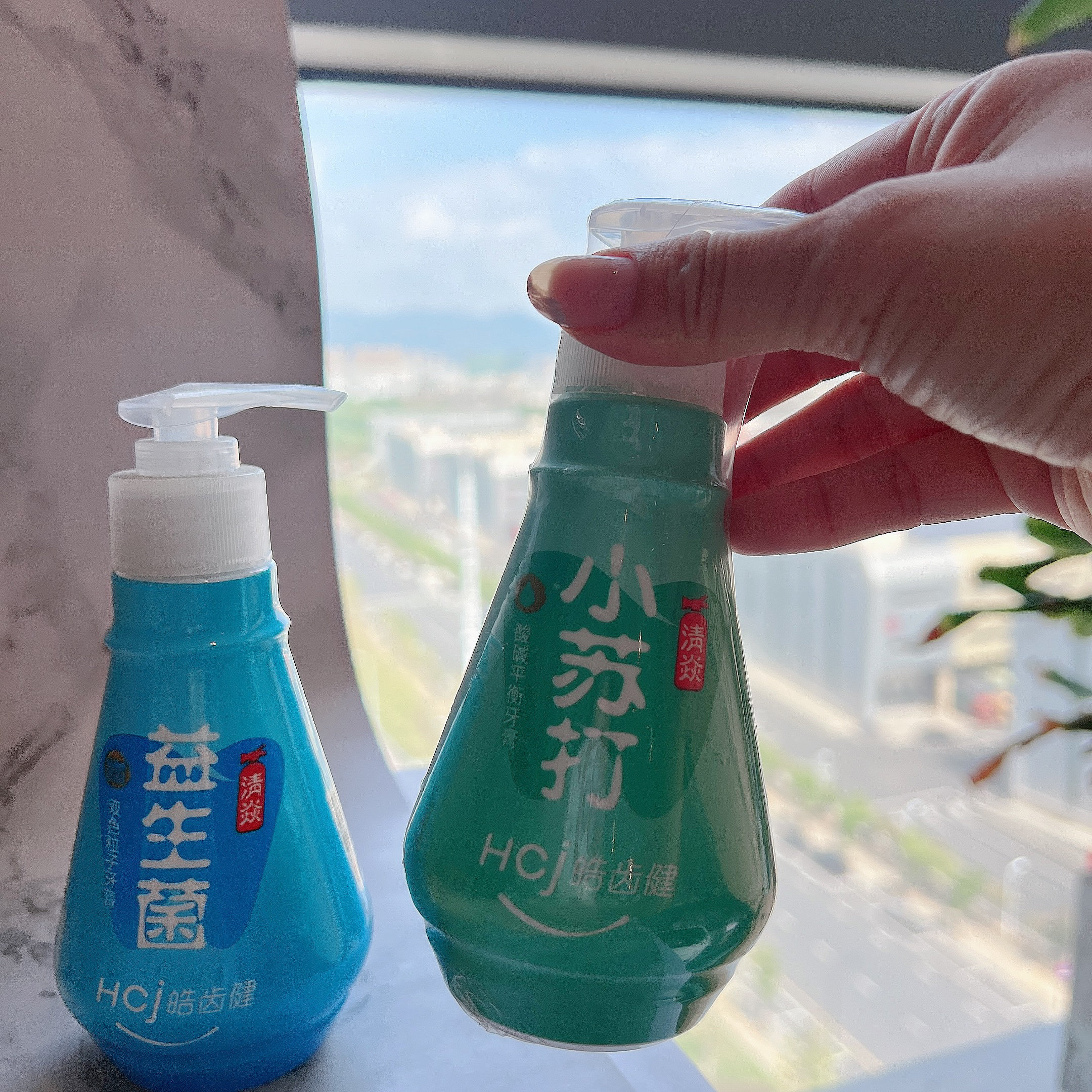 看日期 牙科推荐的按压牙膏~皓齿家小苏打益生菌牙膏酸碱平衡220g