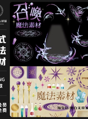 紫色甜酷甜亚系复古西方魔幻魔法阵能量png免扣图片美工设计素材