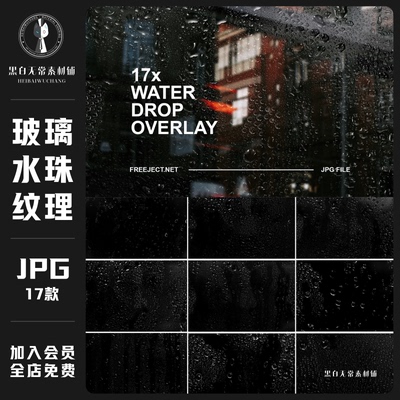 真实高清玻璃水滴流下水珠水流纹理摄影后期叠加层jpg背景素材图