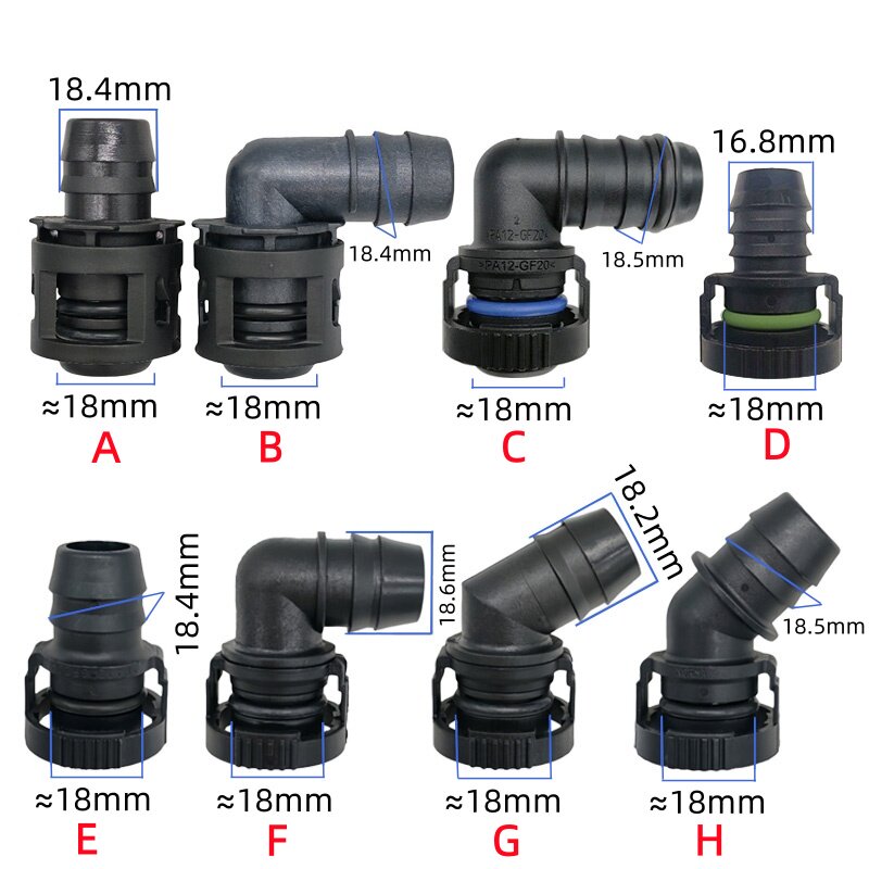 18mm适用于部分大众二代EA888 2.0T奥迪油气分离器塑料废气管接头