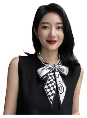 雪林鹿夏季珍珠丝巾韩版女拼接