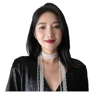 叠戴层次感设计蕾丝飘带女春夏法式百搭锁骨细窄长条颈带丝巾项链