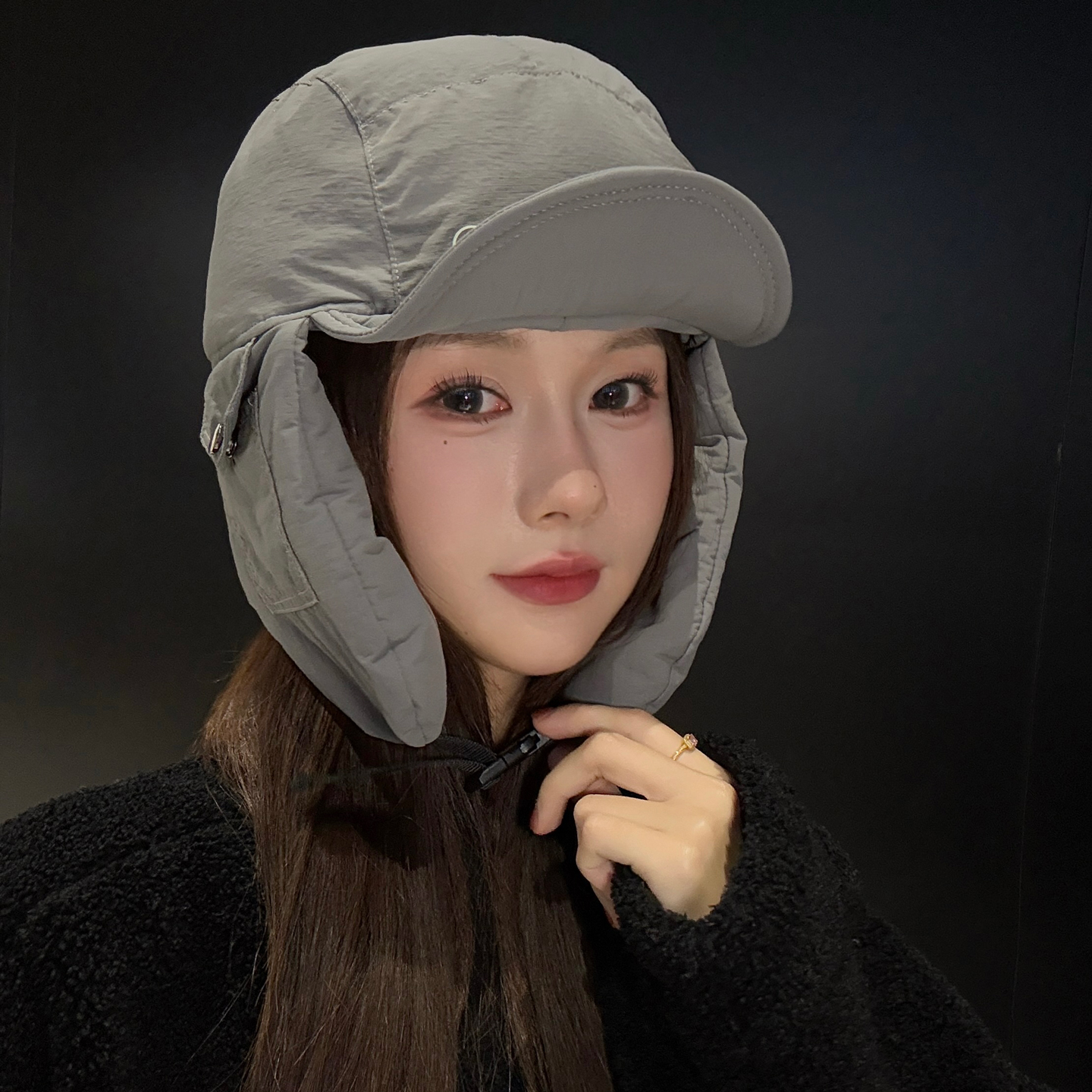 冬季防寒帽子羽绒棉帽护耳雷锋帽