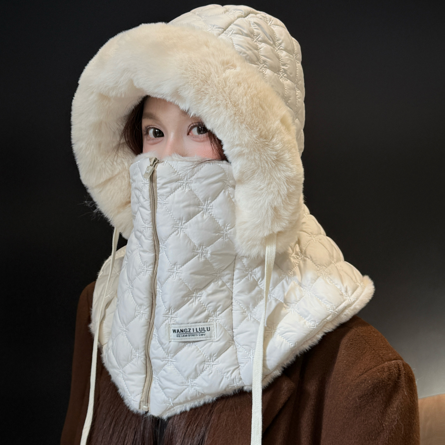 帽子女冬季加绒加厚防风面罩保暖