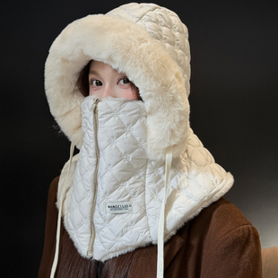 帽子女冬季 加绒加厚防风面罩保暖神器电动车骑行男头套棉帽雷锋帽