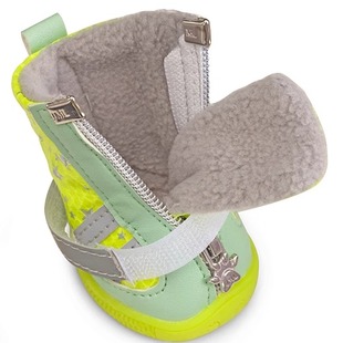 2418狗狗鞋 比熊 子反光泰迪小型犬保暖一套4只宠物脚套不掉棉鞋