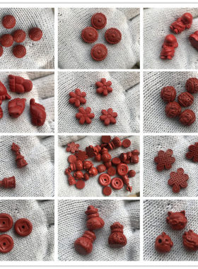 朱砂高含量小猪配件中国结六字真言脚丫背云隔珠手链佛珠diy配饰