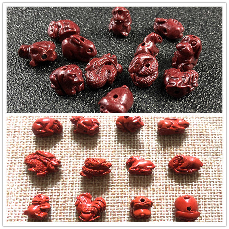 朱砂高含量十二生肖小吊坠挂坠鼠牛虎兔龙蛇马羊猴鸡狗猪本命年