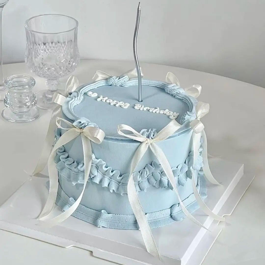 网红仿真蛋糕模型蝴蝶新款网红芭蕾丝带ins生日蛋糕橱窗