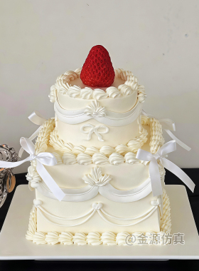 2026仿真蛋糕模型方形tablecake氛围感婚礼拍摄道具甜品台摆件