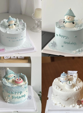 新款雪人蛋糕模型圣诞元旦小雪人立体仿真蛋糕橱窗展示样品定制