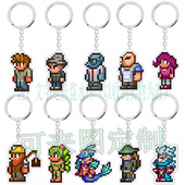 泰拉瑞亚Terraria人物NPC挂件向导渔夫钥匙扣武器背包挂饰现货