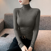 莫代尔高领打底衫 上衣 堆堆领爆款 女2025新款 秋冬内搭磨毛保暖长袖