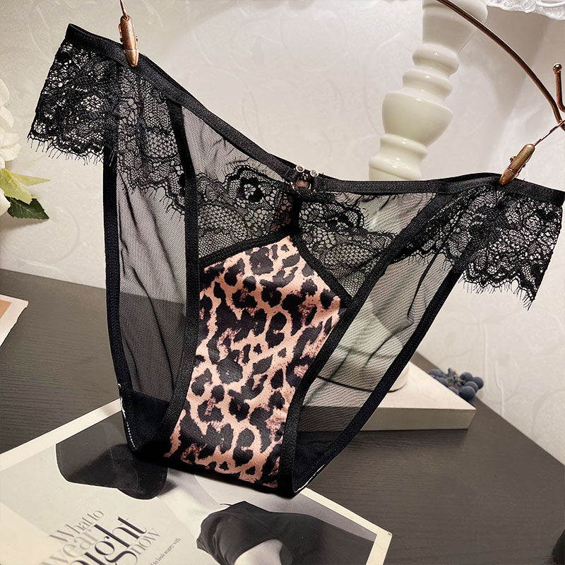 无痕网纱蕾丝内裤 女士性感中低腰时尚镂空透明透视三角底裤新品