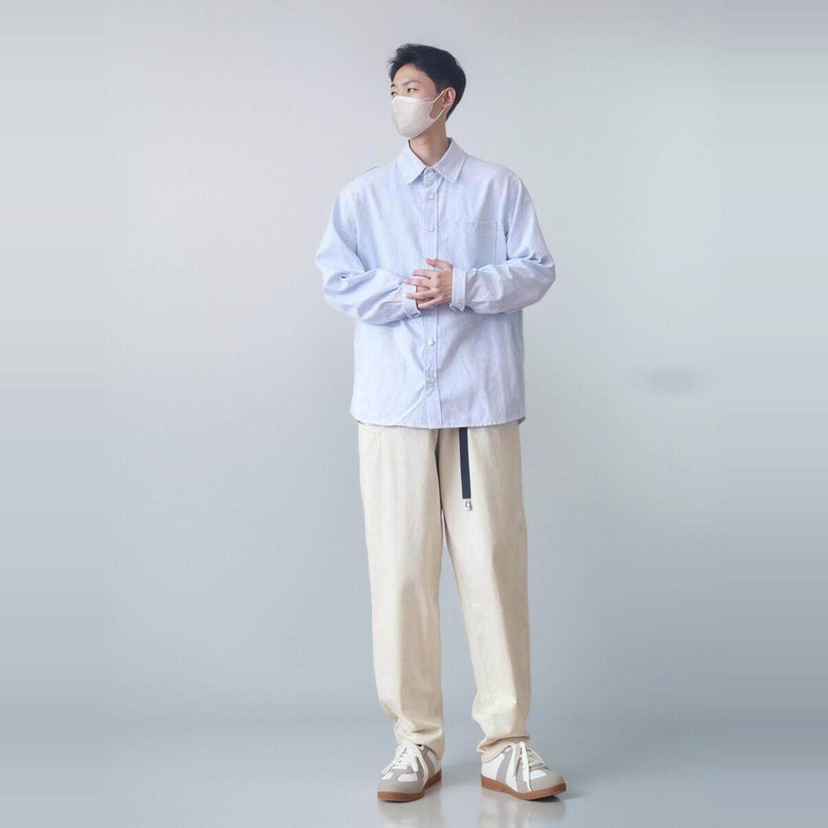 siiiend 日系宽松经典条纹长袖衬衫宽松百搭男女cityboy风学院风,男装,衬衫,淘宝优惠券,粉丝福利购,淘宝优惠卷