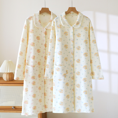 卡通中厚睡裙空气棉秋冬款