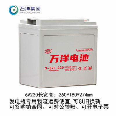 万洋电瓶6V200AH三四轮车3EVF200