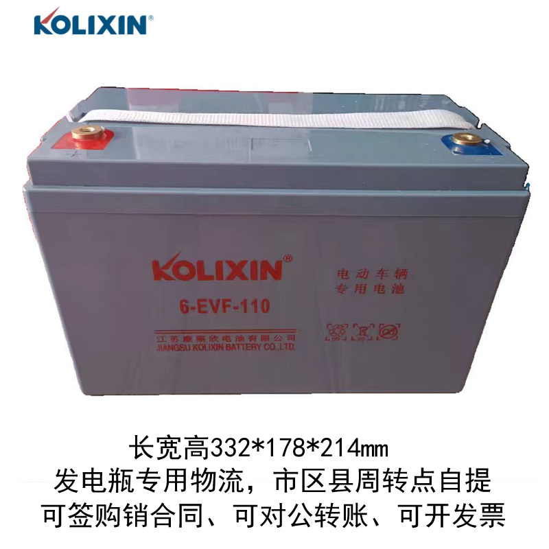 康丽欣电瓶6EVF100免维护12V100Ah洗地机三四轮车110蓄电池120