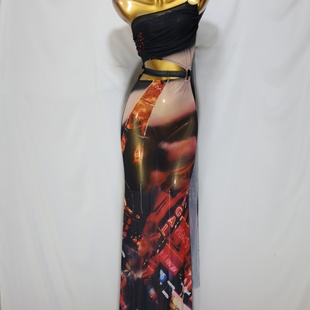 性感F 气质修身 N长裙网布显瘦连衣裙45期 时尚 飞成家女装