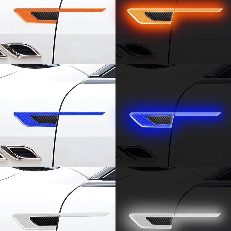 叶子板警示贴安全反光贴车门夜间警示反光防刮增撞条汽车反光贴