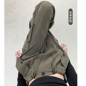 A088/p50伞兵裤美式工装裤休闲裤2023秋季女装街舞直筒拖地阔腿裤图片