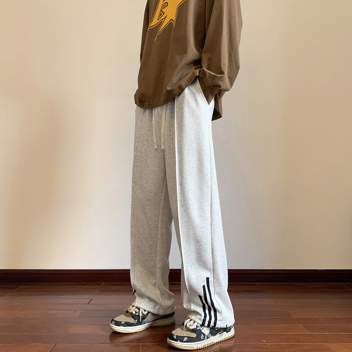 3167/P452023秋冬宽松百搭直筒束脚休闲裤港风男女运动卫裤潮,男装休闲裤,星座223-3（原星座201-3）