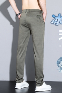 2301/p45薄款垂感裤2023夏季商务休闲男裤冰氧吧直筒冰丝西裤图片