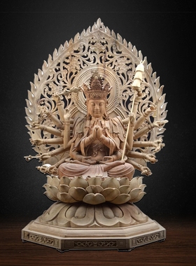 迎善永安禅意木雕准提佛母定制