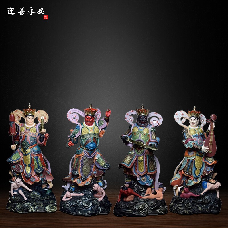迎善永安四大天王树脂佛像广目多闻四大护法木雕佛像摆件工艺定制