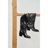 升阶版 GLAS设计师原创 坚韧与热烈 赤诚浪漫玫瑰花防水台及膝靴