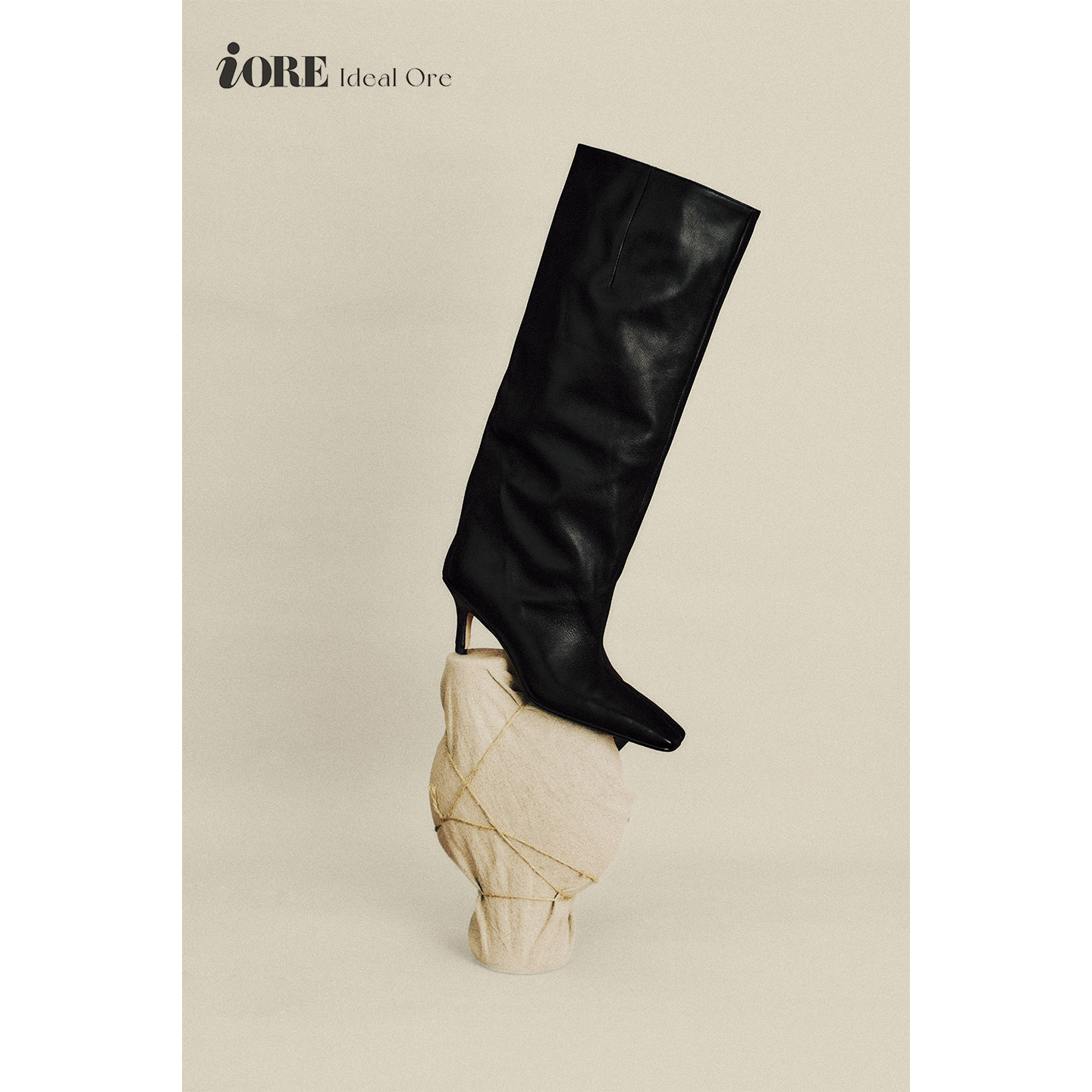 IORE理想矿石利落褶皱及膝裤筒靴