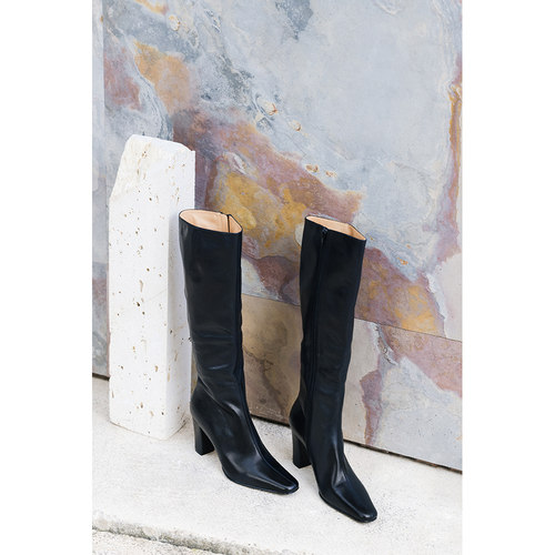 IORE理想矿石复古气质高跟及膝靴