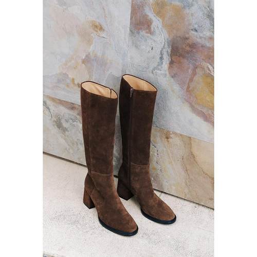 IORE理想矿石显瘦大气粗跟及膝靴