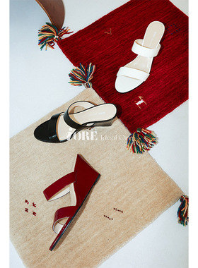 IORE理想矿石设计师原创2025新款舒适简约无感设计宽带坡跟穆勒鞋