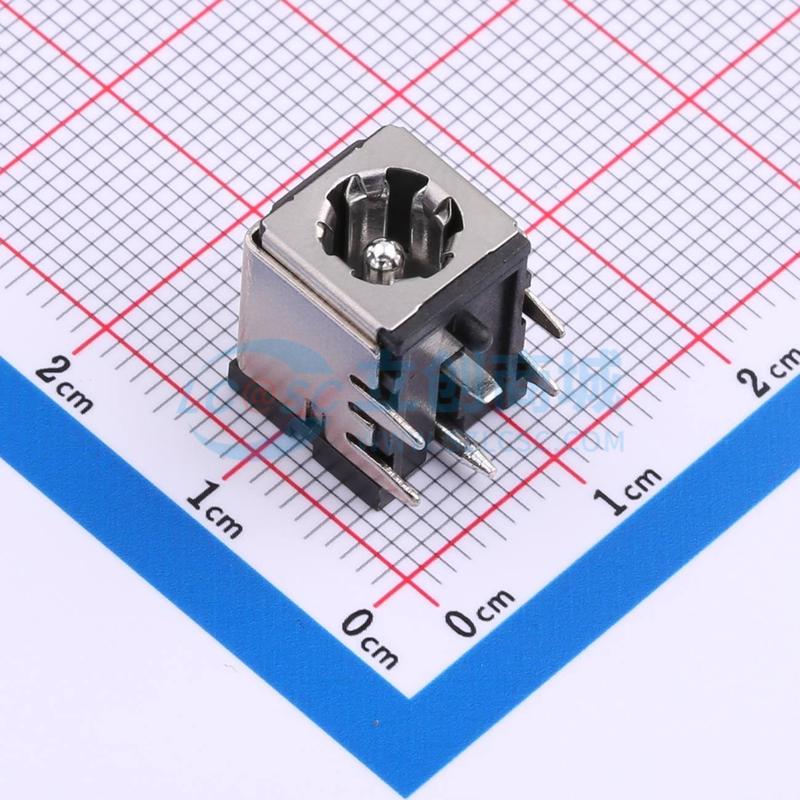 DC007B-2.0 插件 DC电源插座 弯插 2mm 6mm DC电源连接器
