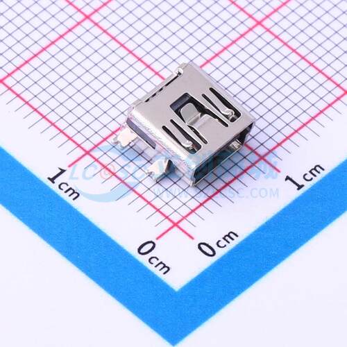USB连接器 U-M-M5SS-W-7 SMD Mini-B 卧贴 原装 电子元器件配单